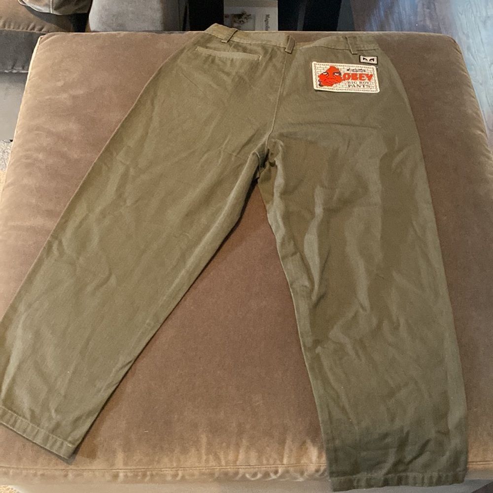 Men’s Obey Big Boy Fubar Big Fit Pant Pleated Front Army Size 30 NWT - Picture 8 of 13